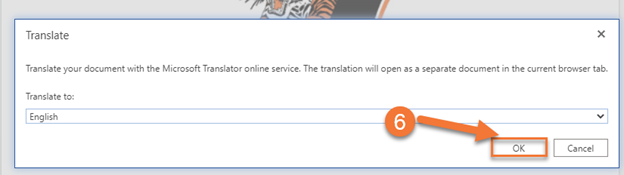 Step 6 to translate document image